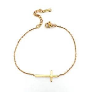PULSEIRA CRUZ INOX GOLD 17cm + 3cm Ext