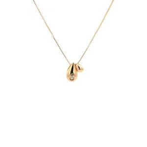 GARGANTILHA GOTA DUPLA FOLHEADO 45cm/7mm