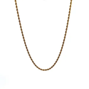 CORRENTE CORDAO BAIANO INOX GOLD 45cm/2mm