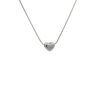 GARGANTILHA CORACAO LISO INOX 45cm + 5cm Ext