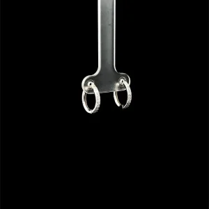 BRINCO ARGOLA CLICK DE PRATA C/ RODIO 14mm