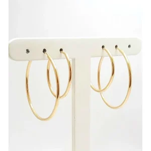 DUO DE BRINCOS ARGOLA FOLHEADO 22 e 32mm