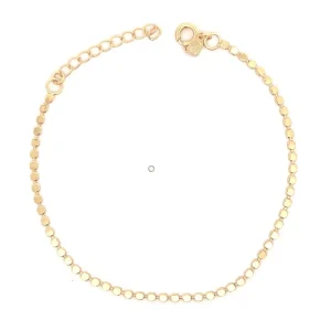 PULSEIRA BOLINHA CHATA FOLHEADO 17cm + 3cm Ext