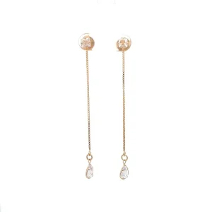 BRINCO CORRENTE GOTA E P DE LUZ FOLHEADO 6cm