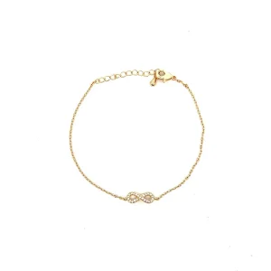 PULSEIRA INFINITO CRAVEJADO FOLHEADO 17cm + 5cm Ext