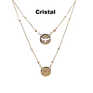 GARGANTILHA DIVINO CRISTAL FOLHEADO 45cm