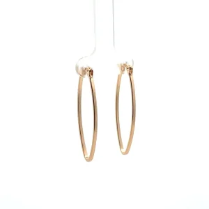 BRINCO OVAL LISO ARGOLA FOLHEADO 13mm