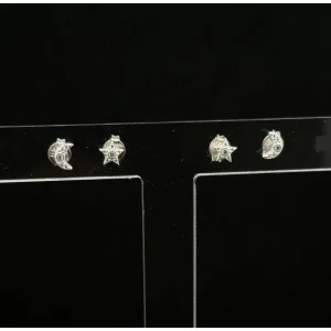 DUO DE BRINCOS ESTRELA E LUA CRAVEJADO DE PRATA 5mm