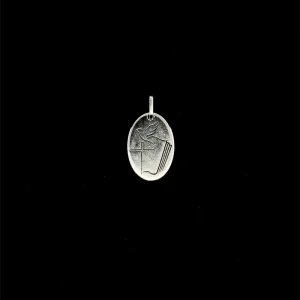 PINGENTE DIVINO MEDALHINHA OVAL DE PRATA