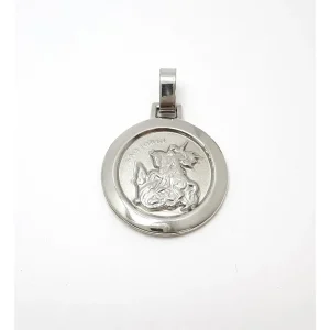 PINGENTE SAO JORGE DUPLA FACE INOX 30mm