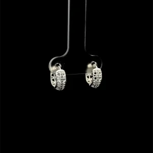 BRINCO ARGOLA CLICK CRAVEJADO DE PRATA 11mm