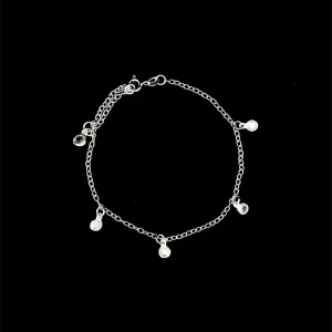 PULSEIRA PONTOS DE LUZ DE PRATA 18cm + 2cm Ext