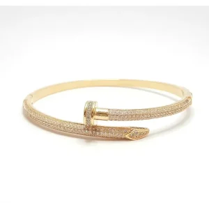 BRACELETE DE PREGO C/ ZIRCONIAS FOLHEADO 65mm x 70mm