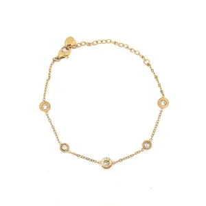 PULSEIRA ALGARISMO ROMANO INOX GOLD 17cm + 5cm Ext