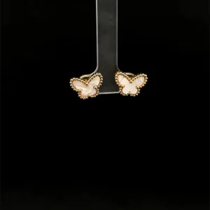 BRINCO BORBOLETA MADREPEROLA INOX GOLD 13mm