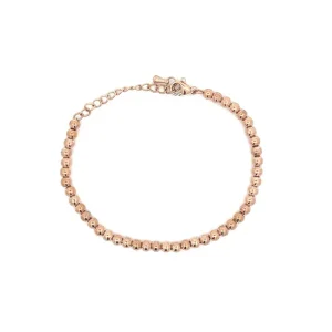 PULSEIRA BOLINHAS 4mm INOX ROSE 16cm + 4cm Ext