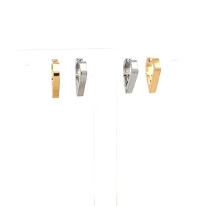 DUO DE BRINCOS CLICK LOSANGO INOX MISTO 14mm