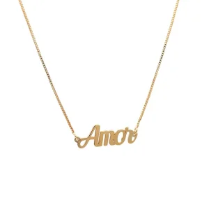 GARGANTILHA ''AMOR'' FOLHEADO 45cm + 10cm Ext