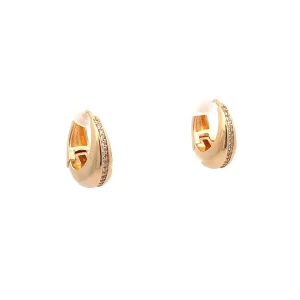 BRINCO ARGOLA CLICK REDONDA C/ CRISTAIS FOLHEADO 19mm