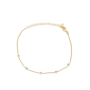 PULSEIRA CRISTAIS FOLHEADO 18cm + 5cm Ext