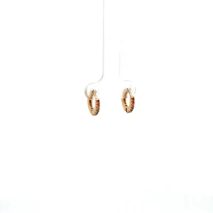 BRINCO ARGOLA CLICK CRISTAIS COLORIDOS FOLHEADO 11mm