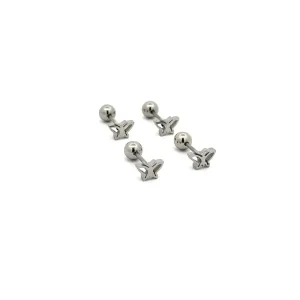 PIERCING BORBOLETA INOX 4 PEÇAS