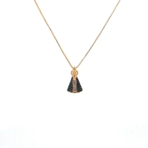GARGANTILHA NSRA APARECIDA CRAVEJADO FOLHEADO 45cm/9,8mm