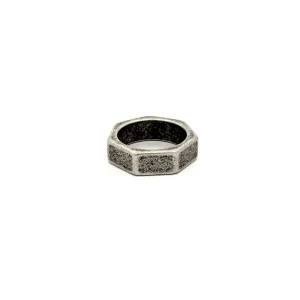 ANEL HEXAGONAL MASCULINO INOX ENVELHECIDO