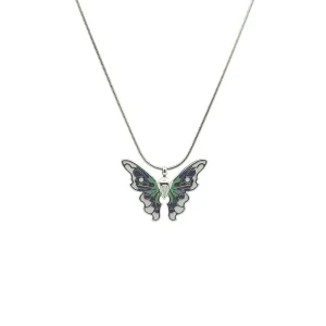 GARGANTILHA BORBOLETA RESINA CORES INOX 45cm + 5cm Ext/25mm