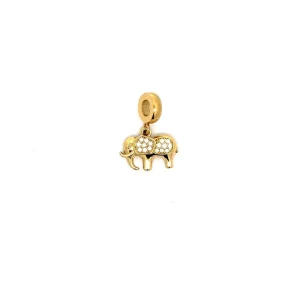 BERLOQUE ELEFANTE CRAVEJADO INOX GOLD