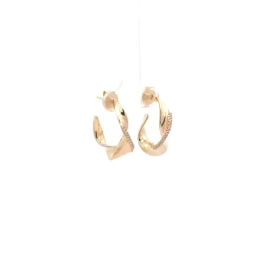 BRINCO ARGOLA ABERTA TORCIDO FILETE DE ZIRCONIAS 22mm