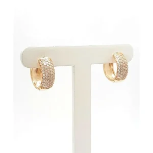 BRINCO ARGOLA CLICK CRAVEJADA FOLHEADO 16mm