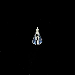 PINGENTE NSRA APARECIDA CRAVEJADO DE PRATA 11mm