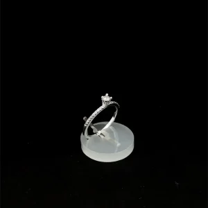 ANEL SOLITARIO  CRAVEJADO DE PRATA 3mm