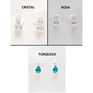 BRINCO C/ ZIRCONIA GOTA DE PRATA 13mm