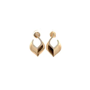BRINCO ABSTRATO C/ ZIRCONIAS FOLHEADO 16mm