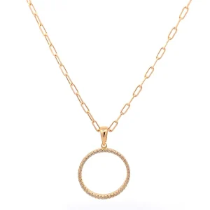 GARGANTILHA CARTIER C/ PINGENTE ARO CRAVEJADO FOLHEADO 45cm/20mm