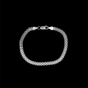 PULSEIRA BISMARK DE PRATA 18,5cm/4mm