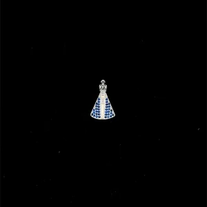 PINGENTE NSRA APARECIDA CRAVEJADA DE PRATA 10mm