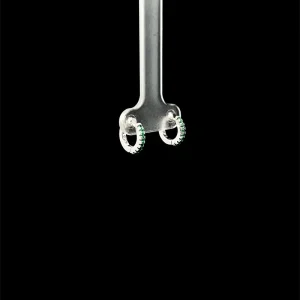 BRINCO ARGOLA CLICK C/ CRISTAIS DE PRATA C/ RODIO 11mm