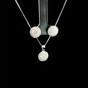 CONJUNTO PIZZA CRAVEJADO DE PRATA 45cm/10mm