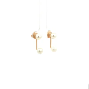 BRINCO DE PEROLAS 6mm GRACE KELLY FOLHEADO