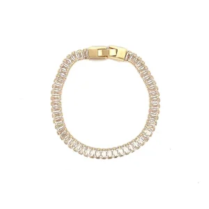PULSEIRA RIVIERA BAGUETE FOLHEADO 18cm/5,7mm