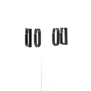 DUO DE BRINCOS ARGOLA CLICK INOX BLACK 12mm