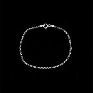 PULSEIRA ELO CADEADO DE PRATA 18,5cm/1,5mm