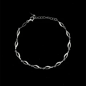 PULSEIRA DE PRATA C/ RODIO 16cm + 4cm Ext