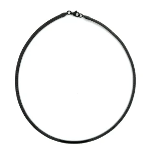 GARGANTILHA ARO LISO ACHATADO FINO INOX BLACK