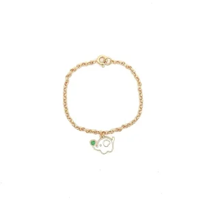 PULSEIRA ELEFANTE FOLHEADO INFANTIL 14cm
