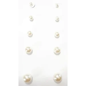 5 PARES DE BRINCO FOLHEADO DE PEROLAS 4 ,5, 6, 8, 10mm
