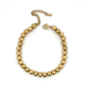 PULSEIRA BOLAS INOX GOLD 17cm + 4cm Ext